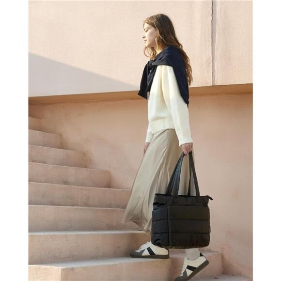 Tote Bag for Women, Lightweight Puffy Tote Bag with Compartments - Standard - Picture 6 of 7